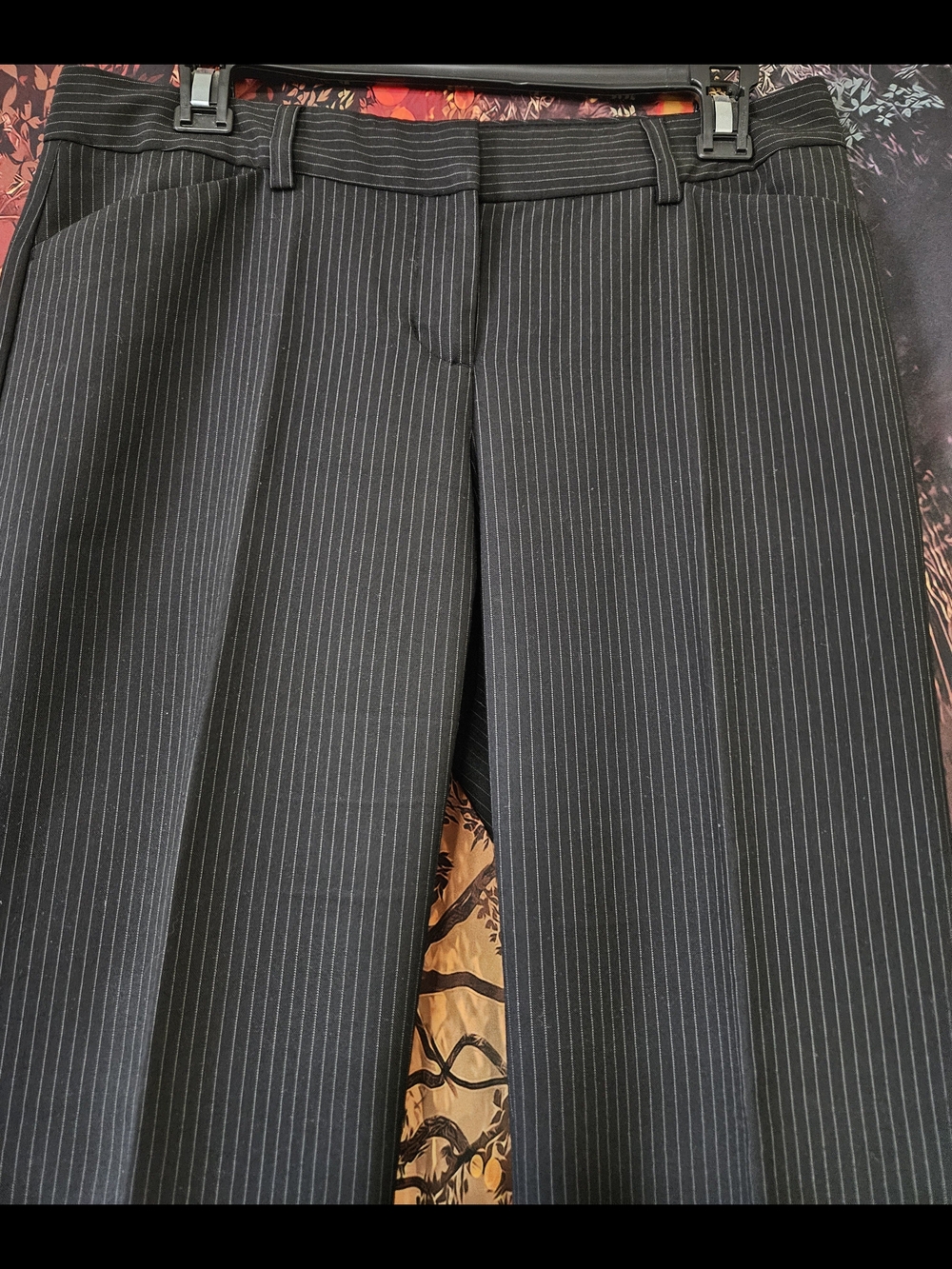 Express Design Studio Black Pinstripe Editor Pants - Picture 2 of 5
